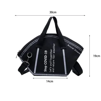 1 adet Kadın Fermuarlı çanta Omuz Askısı İle Mini Maske Alışveriş çantalar depolama Tote Benzersiz Tasarım Bayan Çanta