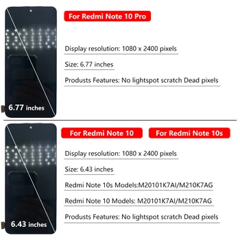 1 Adet Orijinal Redmi İçin Not 10 Pro 10S LCD Ekran Dokunmatik Ekran Digitizer Yedek Parçalar OLED Ekran Onarım