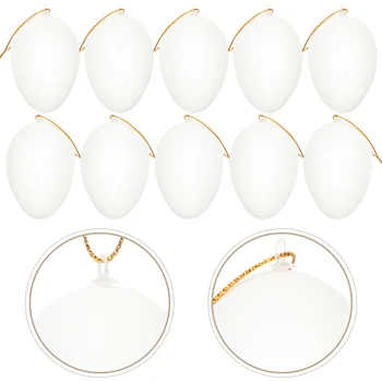 1 Takım Sahte Yumurta Asılı Bitmemiş Yumurta Boyasız Beyaz Paskalya Yumurtası DIY Malzemeleri