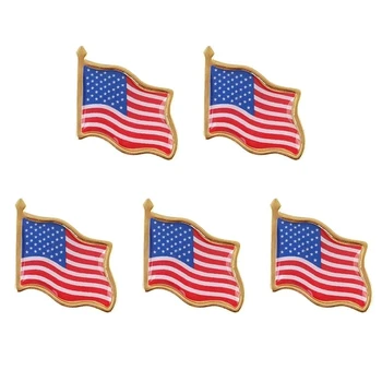 10 Adet Amerika ABD Ulusal Bayrak Yaka İğneler Kristal Epoksi Metal Emaye Rozeti Boya Broş Hatıra Takım Kişilik Hatıra