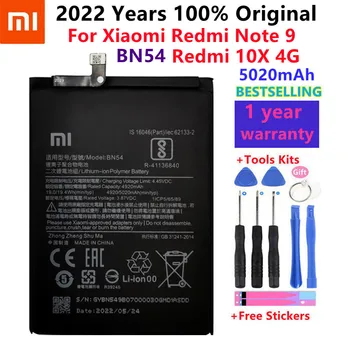 100 % Orijinal XİAOMİ BN54 Yedek Pil Xiaomi Redmi için Not 9 Redmi 10X4G Otantik Telefon Piller 5020mAh + Ücretsiz Araçlar
