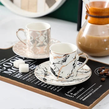 100ml turco xícara de café, mini ouro cerâmica xícara de café, luxo nórdico bandeja de chá para casa, cozinha e restaurante