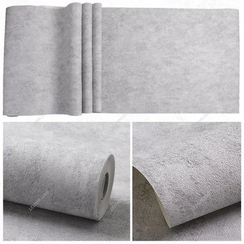 10M Gri Beton Duvar Kağıdı 3D Modern Dokulu Kayrak Yıkanmış Çimento Duvar Kağıdı