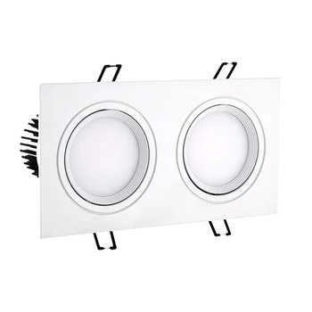 10W/14W/20W / 30W akrilik LED topak tavan ışık gömme montaj ayarlanabilir çift kafa lamba aksesuarı koridor beyaz kabuk