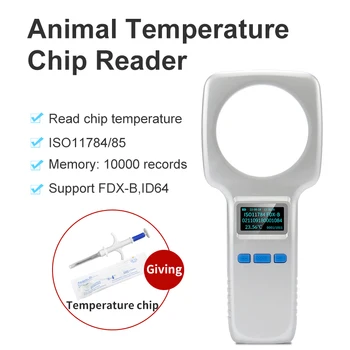 134.2 kHz RFID Pet Sıcaklık Ölçüm Tarayıcı Hayvan Sıcaklık Çip Okuyucu Hediye Pet Sıcaklık Cam Etiketi