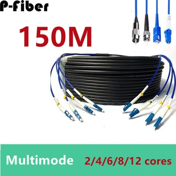 150 M 2/4/6/8/12 çekirdek Modlu LC-LC fiber optik Patchcord açık 6.0 mm SC-SC FC ST fiber optik patchcords özelleştirilebilir
