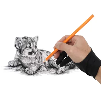 2 ADET Grafik cetvel kalemi Tablet İzleme Pedi Anti kirlenme Yeni Mükemmel Profesyonel Tasarım Sanatçı Çizim İki Parmak Eldiven