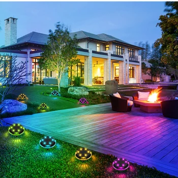 2 adet Güneş LED ışıkları açık çok renkli Otomatik Değişen 10LED zemin peyzaj aydınlatma bahçe Yard Patio dekorasyon