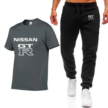 2021 Moda Yaz Erkek T Shirt GTR araba logosu Baskılı Hip hop Rahat Pamuk Kısa Kollu yüksek kaliteli tişört pantolon Giyim