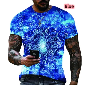2022 Son Moda Yaz 3D baskılı tişört 3D Baskı Muhteşem Yıldırım Erkek / Kadın Üst Kazak T-Shirt