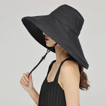 2022 Yaz Yeni Japon İnce Kova Şapka Kadın Rahat Moda Büyük Ağız Katlanabilir güneş şapkası Seyahat Tatil Güneş Koruyucu plaj şapkası