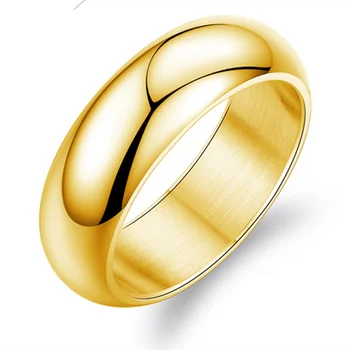 2023 Yeni Tasarım 7mm Genişlik Titanyum Altın Renk Erkekler bant yüzük Erkek Çift Düğün Afrika Nijerya Takı Boyutu 13 R4621