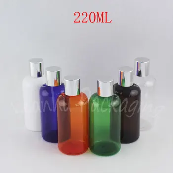 220 ML Boş Plastik Şişe vidalı kapak, 220CC Şampuan / Losyon Ambalaj Şişesi, Boş Kozmetik Konteyner ( 24 adet / grup )