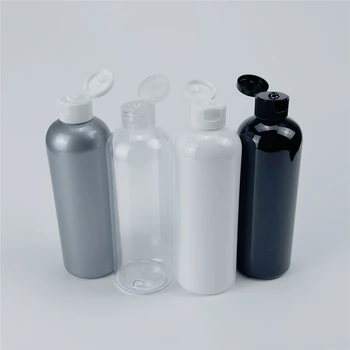 300ML X 20 Plastik Boş Yuvarlak Omuz Şişeleri PET Kozmetik Ambalaj Kapları Kapaklı duş şampuanı Jel Şişeleri