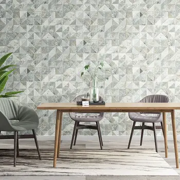 3D Stereo Mozaik Taklit Kiremit Duvar Kağıdı Kare Kafes Modern Minimalist Soyut Geometrik Yatak Odası Oturma Odası Duvar Kağıdı