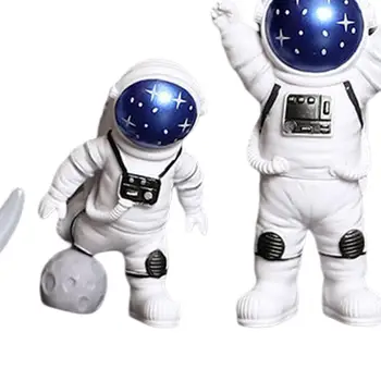 4x Spaceman Heykelcik Raf Şömine Şekil Astronot Heykeli Dekor