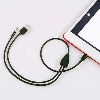 50cm 1.5 ft 3.5 mm Aux Kablosu Ses Jakı ve usb şarj kablosu iPhone ile Çalışır araba stereo hoparlör Kulaklık araba şarjı