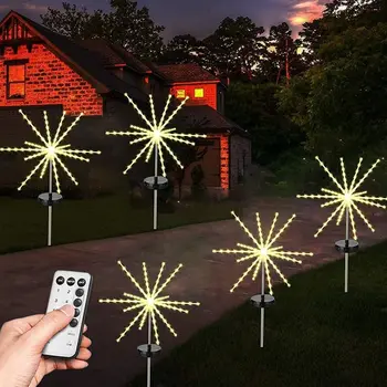 56 / 112LEDs güneş havai fişek ışık açık Meteor at lambası Garland dize İşıklar bahçe sokak Garland dekor tatil aydınlatma