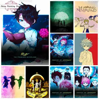 5D DIY Elmas Nakış Söz Verdi Neverland Ev Dekor Elmas Boyama japon animesi Posteri El Yapımı Çapraz Dikiş Kiti