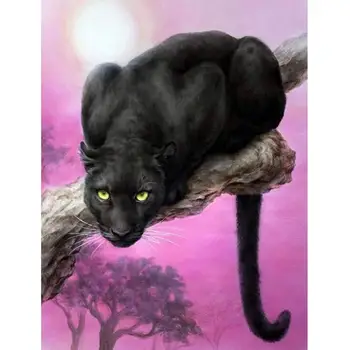 5D Elmas Boyama Ağaç üzerinde Siyah Bir Kedi Tam Matkap Yetişkinler için Sayı Kitleri, DIY Elmas Seti Sanat Zanaat Süslemeleri a0017