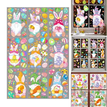 9 PCS Paskalya Sticker 20*30 cm Bunny Yumurta Statik Pencere Sticker Temalı Meçhul Statik Temalı 9 PCS 20 * 30 cm Dekor için Festivali GQ