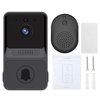Akıllı Wifi Gece Görüş Kapı Zili Ev Güvenlik Anti Hırsızlık Kablosuz Görüntülü kapı zili kamerası Geniş Açı Chime İle Fotoğraf Yakalama