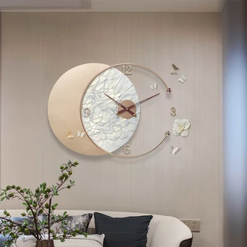 Altın Büyük duvar saati Modern Tasarım Dekore Ofis Sessiz duvar saati Oturma Odası Mutfak Duvar Saati Ev ve Dekorasyon