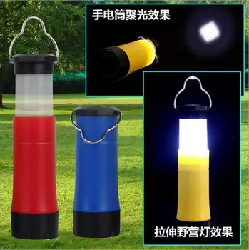 Anjoet 3 renkler 3 W çadır kamp ayarlanabilir fener süper parlak ışık yürüyüş LED yakınlaştırma feneri Torch açık hava aydınlatması AAA