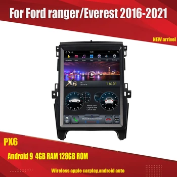 Aucar Tesla Tarzı PX6 Android Ford Ranger / Everest radyo 2007-2012 Multimidia araba radyo Gps Kafa ünitesi stereo çalar