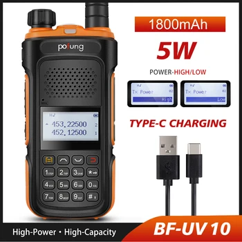 Baofeng Walkie-talkie BF-UV10 Yüksek Güç Cb Radyo Fm Verici 128CH Çift Bant VHF 144-148 MHz UHF 430-440 MHz Radyo İstasyonu