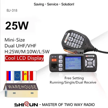 Baojie BJ-318 Radyolar Araba Walkie Talkie Çift Bant VHF UHF Mobil Radyo Comunicador 20/25 W Araba Radyo 10 KM Yükseltme BJ-218 Z218
