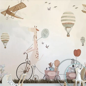 beibehang karikatür fotoğraf duvar kağıdı çocuk odası için hayvan İskandinav TV arka plan duvar kağıdı ev dekorasyon sanat boyama