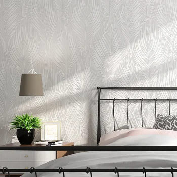 Beyaz Muz Yaprağı İskandinav Duvar Kağıdı 3d Modern Oturma Odası Yatak Odası Kabartma duvar kağıdı Giyim Mağazası Duvar Kağıdı Ev Dekor