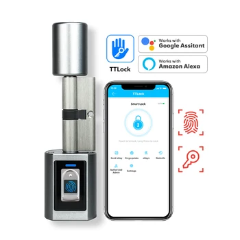Bluetooth APP Akıllı Kapı Kilidi Elektronik Silindir Biyometrik Parmak İzi Anti-Hırsızlık Güvenlik Kilidi