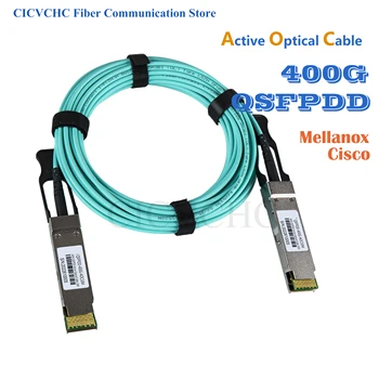 Cisco için 400G QSFPDD OM3/OM4 (AOC) Aktif Optik Kablo, 1m'den 100m'ye Mellanox