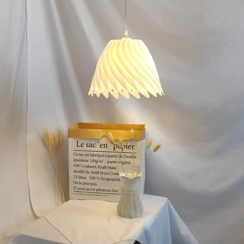 DIY beyaz LED kolye ışıkları Modern Minimalist ev dekor yatak odası başucu masaüstü aydınlatma yemek masası küçük asma lambalar