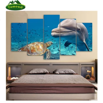 DİY Elmas Boyama Çapraz Dikiş Kitleri Tam Elmas Nakış Çok boyama 5D Elmas Mozaik Yunuslar ve Deniz Kaplumbağaları 5 adet / se
