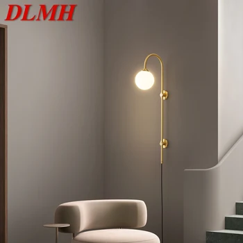 DLMH Modern Pirinç Aplik duvar lambası LED Kapalı Altın Bakır Başucu Lambası Güzel Yaratıcı Dekor Ev Yatak Odası ve Merdiven