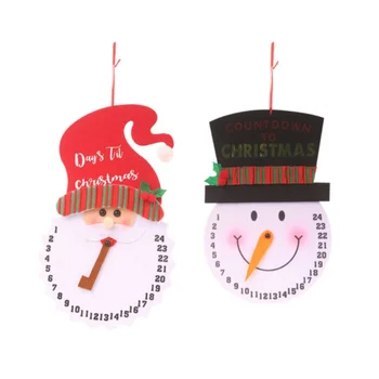 Dokunmamış Noel Baba / Kardan Adam Noel Advent Geri Sayım Saati Takvimler Tatil Asılı Süslemeleri
