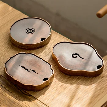 Doğal bambu çay tepsileri çay masası el yapımı pot tutucu çay tabağı kung fu çay aksesuarları