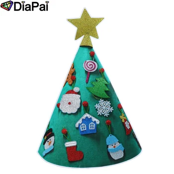 DıaPaı 5D DIY Elmas Boyama Noel Ağacı Yeni Yıl Hediye Çocuk Oyuncak Yapay Ağaç Duvar Pencere Sticker noel ev dekoru