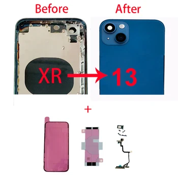 Dıy iphone xr konut gibi 13 Arka Konut Meclisi iPhone XR Gibi 13 Değişim Arka Pil Kapağı Konut