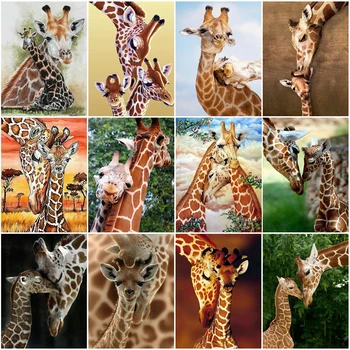 Elmas Resim Hayvan Çapraz Dikiş DİY Tam Kare/Yuvarlak Elmas Nakış Satılık Zürafa Boncuk Resim Takımları Ev Dekorasyonu 5D 