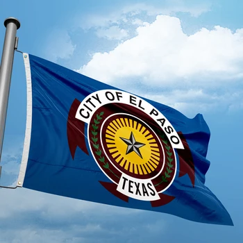 ElPaso Texas Bayrak 3*5FT 90*150CM ABD birleşik Devletleri Şehir Bayrakları Amerika Özel Dekor Polyester UV Direnç Çift Dikişli Afiş 