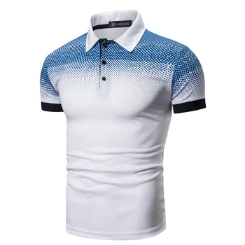 Erkek rahat kısa kollu yaz Polo Tee T-Shirt sportif tasarım baskılı Polo tişört Tops