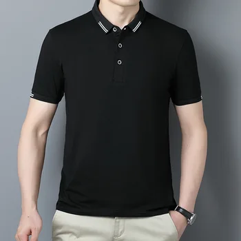 Erkek Yeni polo tişörtler Yaz Tasarım Marka Kısa Kollu Popüler Yaka İnce Üstleri Spor Streetwear Erkek Polo Tee Gömlek Homme