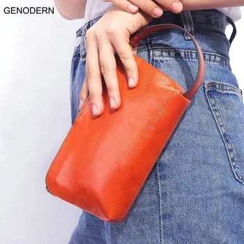 GENODERN Hakiki Deri Kadın Cüzdan el çantası Organizatör cep telefonu Kılıfı Para Çanta Bileklik kartlıklı cüzdan