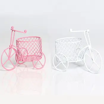 Güzel Demir Üç Tekerlekli Bisiklet Sanat Dekorasyon Düğün Doğum Günü Partisi Şeker Takı Konteyner Depolama Tutucu Yaratıcı Hediyeler Süsler