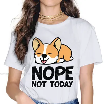 Hayır Bugün Değil Harajuku TShirt Corgi Kısa Bacaklar Köpek Yaratıcı Eğlence T Shirt Kız Tee Özel Hediye Fikri