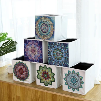 Huacan 5D DIY Özel Şekilli Elmas Boyama saklama kutusu Mandala Elmas Mozaik Sanat El Yapımı Ev Depolama